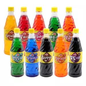 오뚜기시럽 10종세트 슬러시원액 과일향(청포도 파파야 콜라 오렌지 포도 파인애플 딸기 복숭아 메론 망고)