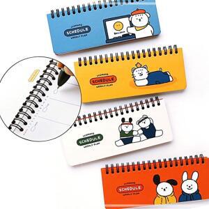 [2개구성] 꼬망 스케줄 4종 X2개 노트 미니 초등학생 중학생 고등학생 스프링 캐릭터 플래너 KWA5A123