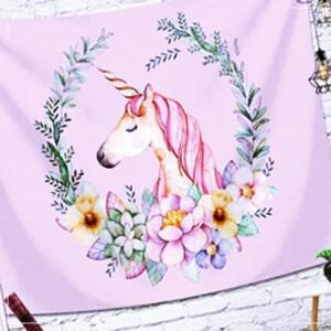 [2개구성] 핑크유니콘 특대 200X150 인테리어 패브릭 월 데코 가림막 포스터 KW7705DB