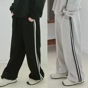 [보리보리/모데쯔]주니어 봄 두줄 와이드 통바지 10대 등교 초등학생