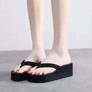 [SZ15917]통굽 웨지힐 패션잡화 슬리퍼 HL04N 1컬러