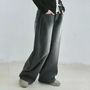 [보리보리/모데쯔]주니어 봄 폴딩 사이드 데님 통바지 등교 10대 초등학생