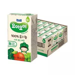 [매일] 요미요미 유기농주스 사과포도케일 125ml 24팩 207279 {0m}
