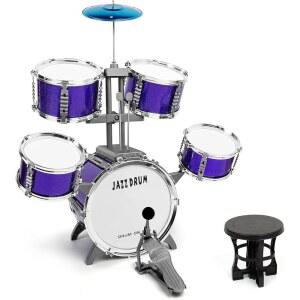 산머센 장난감 5세 스툴 4세 소년 7세 생일 세트 위한 교육용 재즈 8세 3세 6세 크리스마스 드럼 키트와 업그레이드된 악기 선물 소녀들을