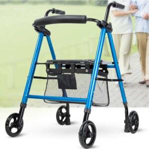 성인용 보행기 블루체크 병원 6륜 홈힐러 롤레이터 세트