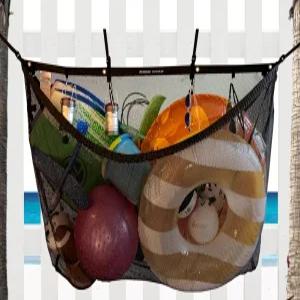 메시 타이탄 헤비 듀티 수영장 플로트 비치 텐트 정리함 - 장난감 액세서리 후크 및 연장 스트랩이 있는