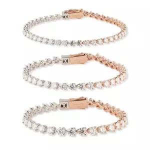 18k 모이사나이트 3프롱 믹스 테니스 팔찌2부