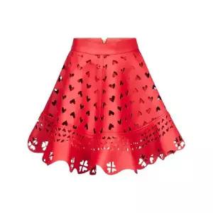 AREA 레이저 컷 가죽 미니 스커트 PF24AWSK0019LE01 TP428670004