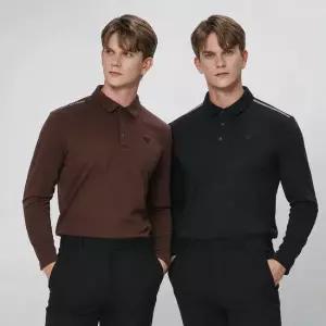 [무료배송][데니스골프] 25FW 남성 소프트웜 피치기모 베이직 긴팔 카라티_NAQFMTS011