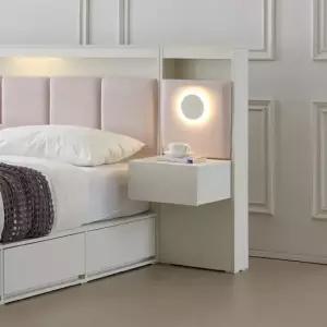 멜라 아쿠아텍스 패브릭 호텔 LED 수납 침대 협탁 패널 DF927007