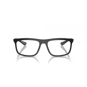 Emporio Armani 남성용 Ea3246 사각 처방 안경 프레임, 매트 블랙/데모 렌즈.