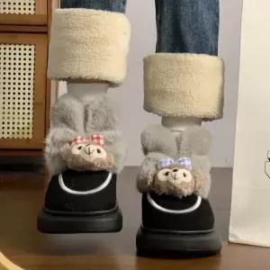 XDXN096 여성 겨울 캐릭터 스노우 털 앵클 부츠