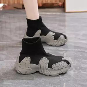 WZXNPD018 여성 가을 겨울 니트 통굽 운동화 삭스 스니커즈