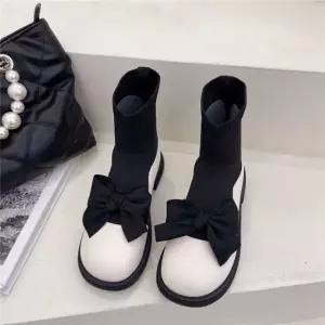 WZXNPD029 여성 가을 겨울 니트 메리제인 리본 삭스 스니커즈