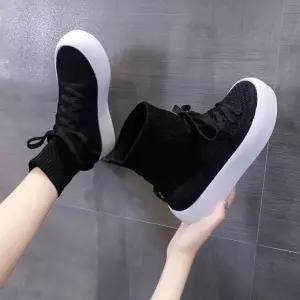 WZXNPD042 여성 가을 겨울 스판 통굽 삭스 스니커즈