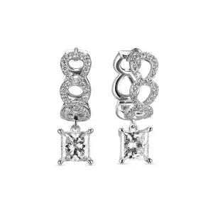 14k 아크 랩 다이아몬드 1캐럿 말굽 드롭 링귀걸이