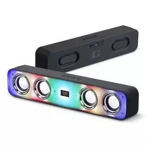 7NC 블루투스 무선 스피커 20W 레인보우 LED 캠핑 휴대용 무드등 사운드바