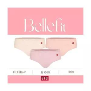 비와이씨 여성 순면 미디 삼각팬티 귀여운 학생팬티 WCP2289