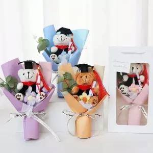 온모어 인형 유치원 학사모 꽃다발 시들지 않는 졸업식 발표회