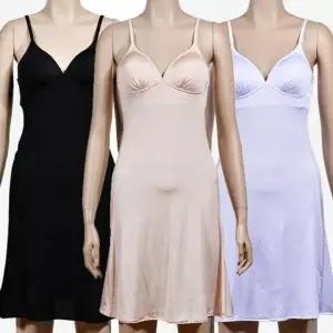 쿨인견 무지 캡내장 끈조절 롱슬립 원피스 여름 잠옷