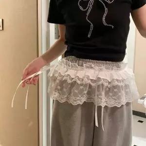 발레코어 3단 레이스 레이어드 랩스커트 프릴