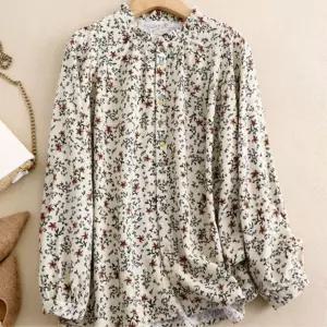 엄마 간절기 프릴카라 꽃무늬 블라우스 베이직 나들이 단정한 봄