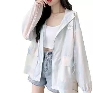 (색상 화이트 FREE L)바람막이 점퍼 잠바 여자 데일리 그라데이션 바람막이여성