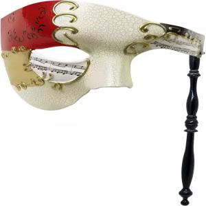 티묘 핸드헬드 하프 페이스 남성용 오페라 빈티지 베네치아 카니발 가면극 홀딩 스틱 포함