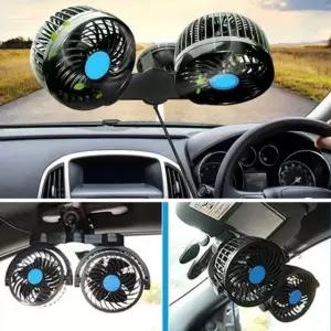 자동차 유리 흡착식 360도 회전 듀얼 선풍기 미니팬 jMY9+2cOa
