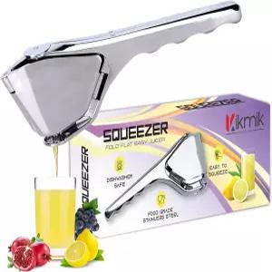 킥믹 스테인리스 스틸 레몬 스퀴저 - 시트러스이지 접이식 휴대용 시트러스 스퀴즈 수동 착즙기 공간