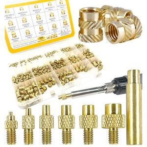 ERHT 3D 프린팅 황동 너트 나사산 삽입물 M2 M2.5 M3 M4 M5 M6 여성 계량 너들 모음 키트 열 세트 플라스틱 및 부품용