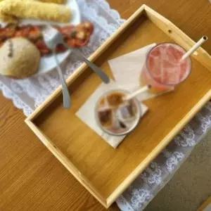 직사각트레이 카페 우드 나무 쟁반 손잡이 빵집 소 트레이 직사각