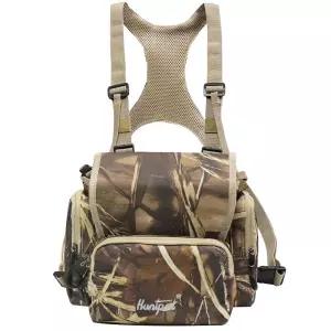 HUNTPAL 거리 측정기 포켓이 있는 쌍안경 가슴 팩 하네스 케이스, 편리한 자석 뚜껑 및 신축성 있는 스트랩