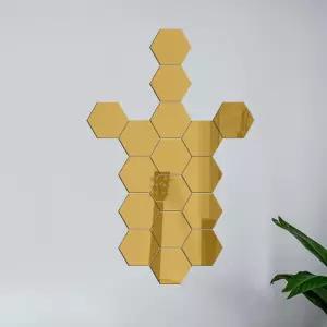 인테리어 아크릴 거울 16조각(육각 골드) G