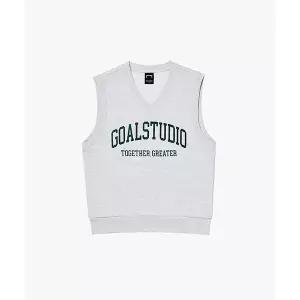 골스튜디오 LETTERING VARSITY VEST-MELANGE GREY 1700168