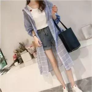 셔츠 간절기 체크 후드 남방 원피스 롱