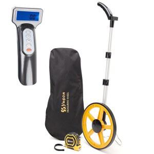 YS YUSON 12인치 측정 휠 인 피트 어드밴스드 LED 백라이트 디스플레이 롤링 디지털 휠, 테이프 및 캔버스 휴대용 가방, 최대 9999피트