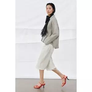 [국내배송] 자라 ZARA ZW 컬렉션 언밸런스 버튼 셔츠 - 블랙 화이트 957018