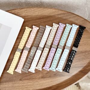 갤럭시 시계 7 FE 5 6 4 클래식 5pro 44mm 팔찌 스트랩에 대한 캔디 수지 밴드