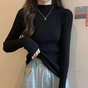 반폴라니트 터틀넥 슬림핏 목티 골지 목폴라티 가을vwx199