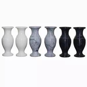 묘지 산소 돌화병 석화병 석재 납골당 흰색 꽃병 한쌍