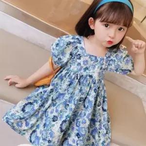 여름 여아 아쿠아 휴가 플라워 바캉스 롱 드레스 원피스