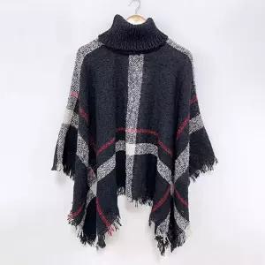 [베스트TOP100] 키밍 여성용 케이프 하이넥 숄 가디건 망토 담요