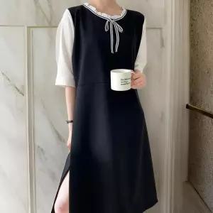 [다잇템]여자 반소매 큰사이즈 프릴라운드 롱원피스 (32905405A)