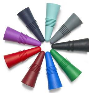 BULUMIIOO 9 PCS 멀티컬러 실리콘 와인 스토퍼, 나사산 씰 링과 스테인리스 탑 - 및 음료 병에 적합 또는 신선도 유지 u2026