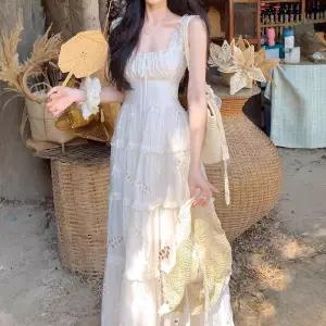 여자원피스 민소매 나시 원피스 여름 스커트 롱 해변 바캉스 원템1