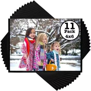 4x6 사진을 위한 Iconikal 마그네틱 액자 사진 슬리브 - 11개 세트 냉장고 및 금속 표면을 간편한 슬라이드