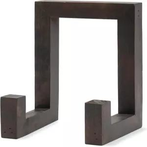 Red Co. 8인치 높이의 장식용 농가 나무 디스플레이 접시 스탠드 및 아트 홀더 이젤 다크 브라운