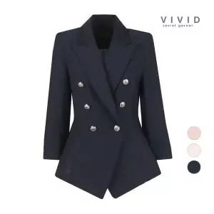 여성 여름 마 더블 7부소매 린넨 자켓 3130746