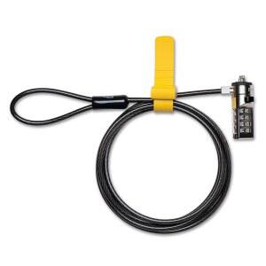 켄싱턴 콤비네이션 케이블 노트북용 T-바 표준 잠금 슬롯, 6피트 케이블로 4자리 비밀번호 재설정 가능, K64673AM